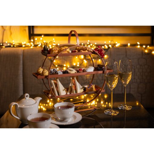 Festive Afternoon tea with champagne at Párisi Passage Restaurant